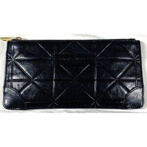 Marc Jacobs Slim Leather Wallet Black Quilted Diamond 8 x 4 Zip Top Vintage
